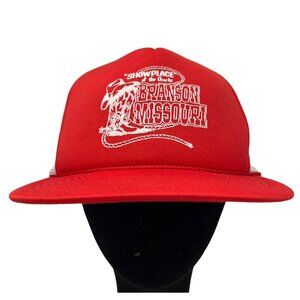 Branson Missouri Showplace of the Ozarks Vintage Trucker Snapback Hat Cap Cowboy